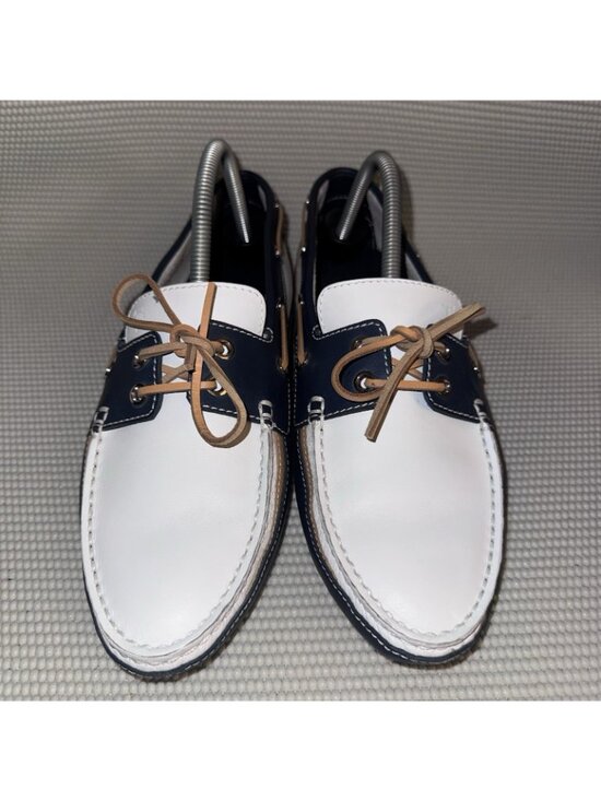 Tod\'s Gommini White Blue Tan Leather Moccasins Loafers Men’s Size 8.5 (UK 7.5) main image 10
